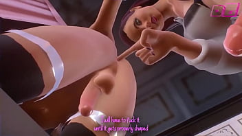 3D Shemale Mistress MILF fucks Sissy Boy - Animation Anal Sex, Futa on Femboy